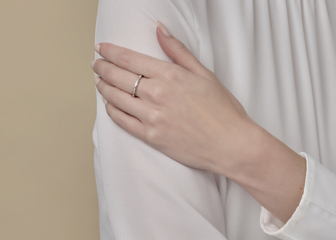 Primrose Yellow Gold 18k Half Set Eternity Ring