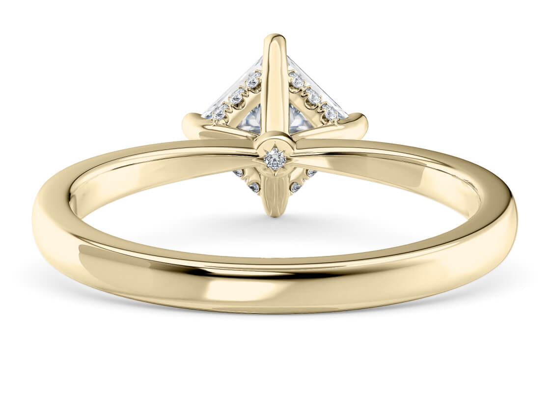 Starlight Compass Solitaire Yellow Gold 18k Princess Engagement Ring