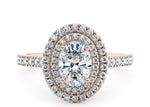 Empress Halo Rose Gold 18k Oval Engagement Ring