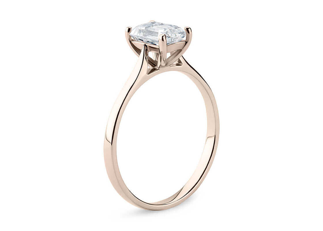 Contour Solitaire Rose Gold 18k Emerald Engagement Ring