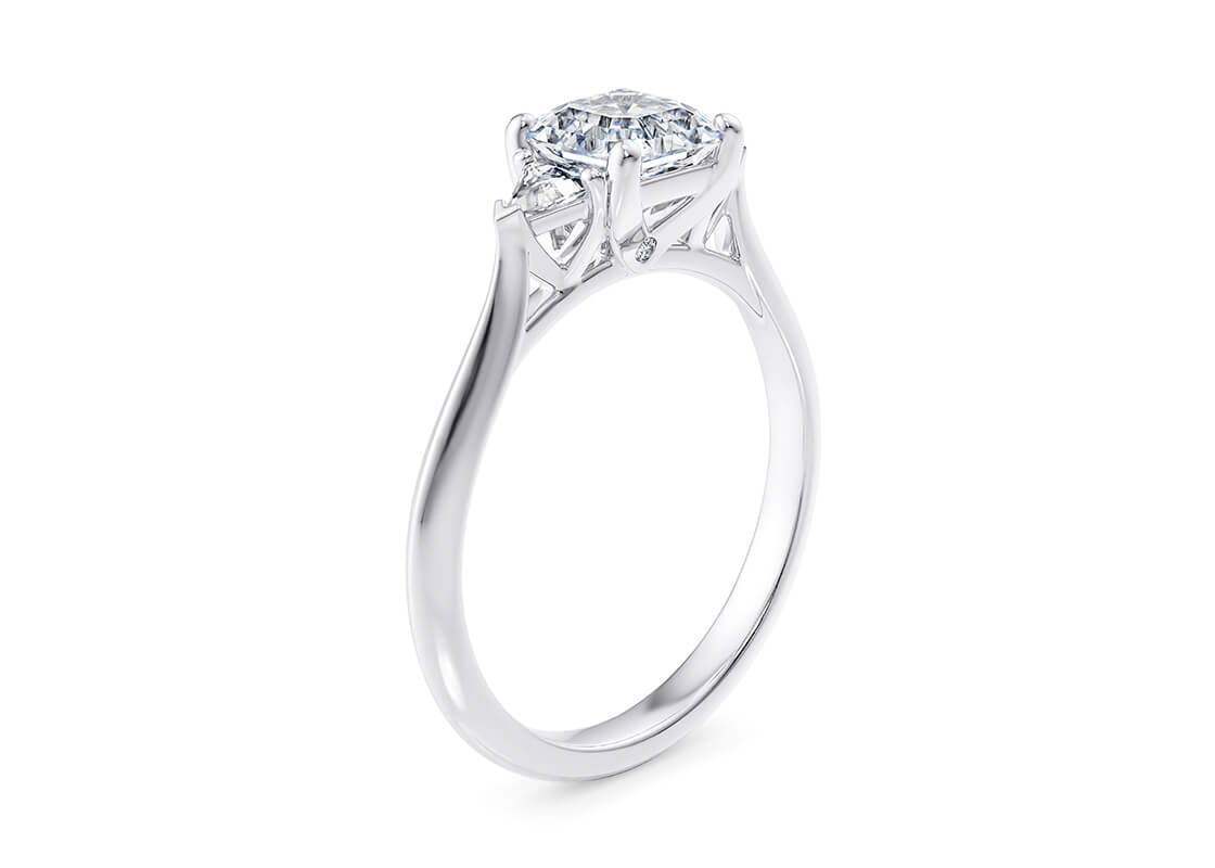 Paris Trilogy Platinum Asscher Engagement Ring