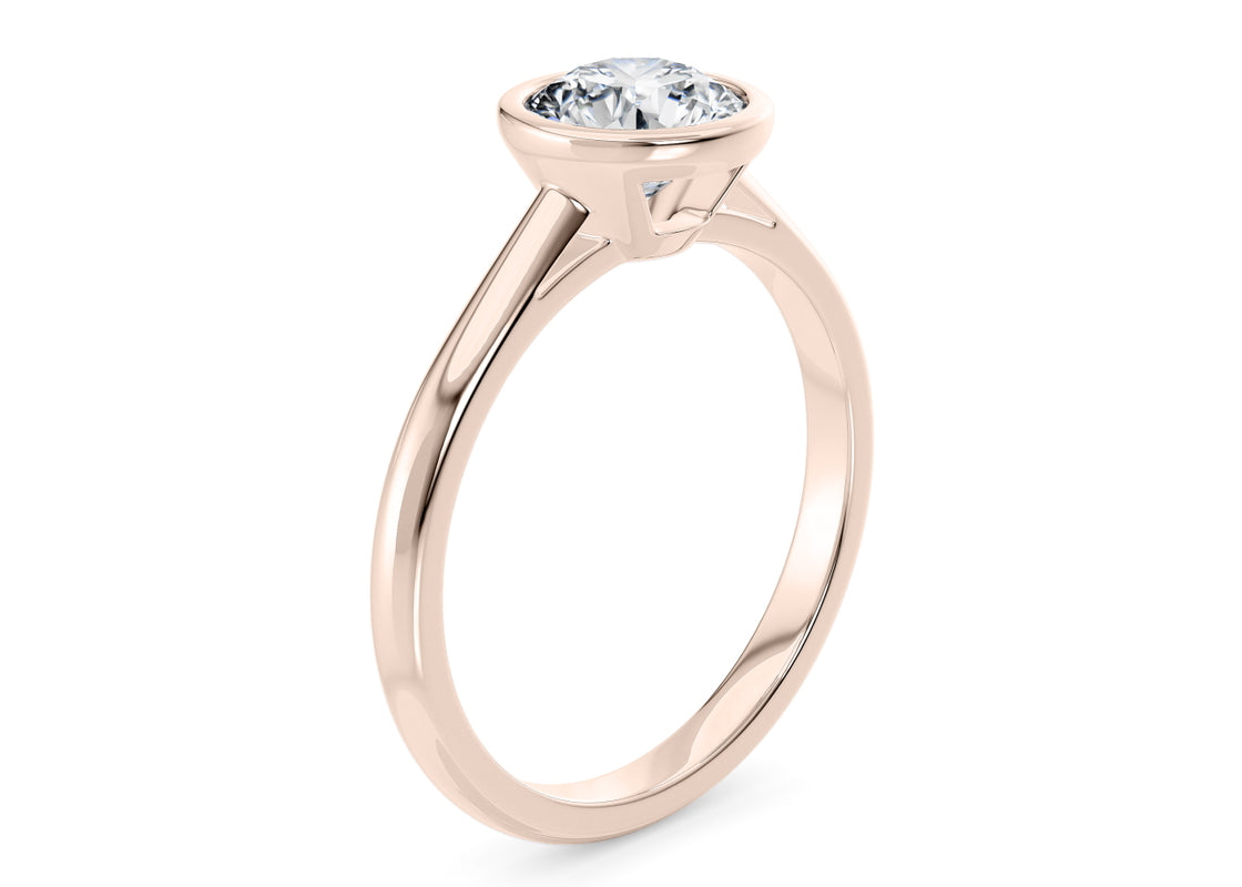 Luna Solitaire Rose Gold 18k Round Engagement Ring