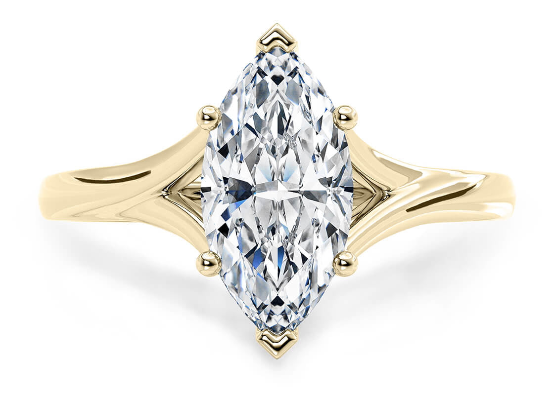 Hanover Solitaire Yellow Gold 18k Marquise Engagement Ring