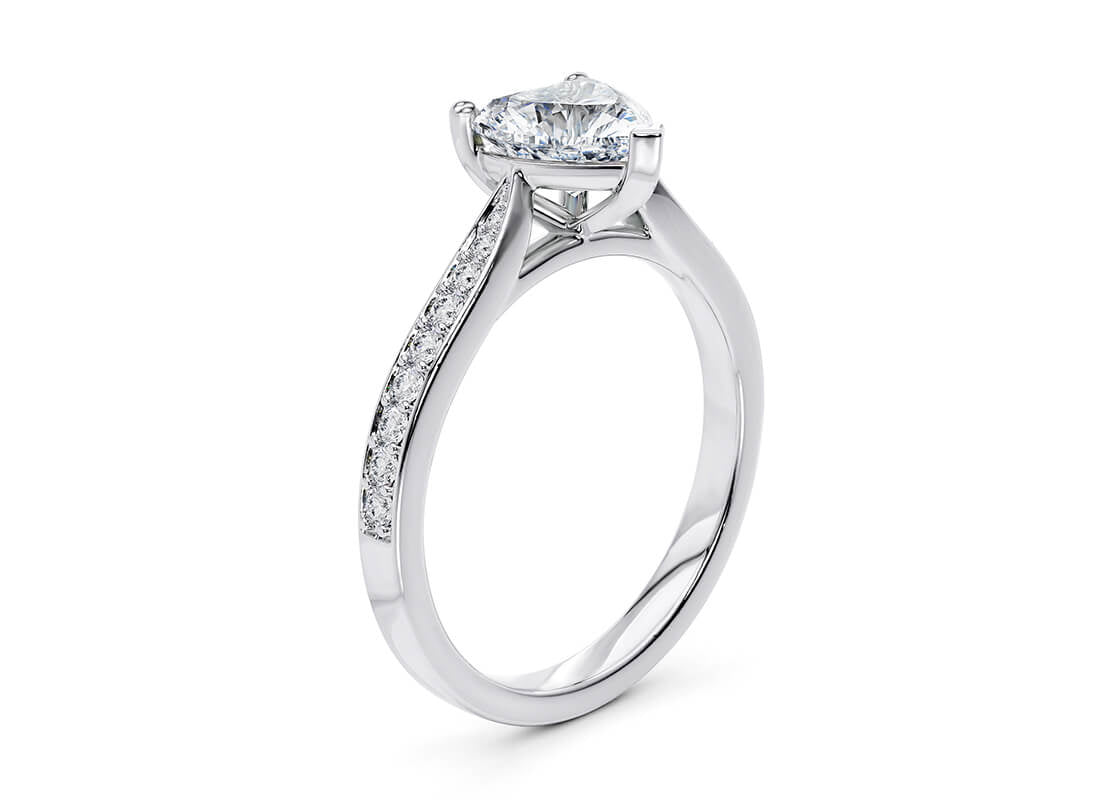 Victoria Diamond Band Platinum Heart Engagement Ring