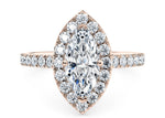 Medici Halo Rose Gold 18k Marquise Engagement Ring