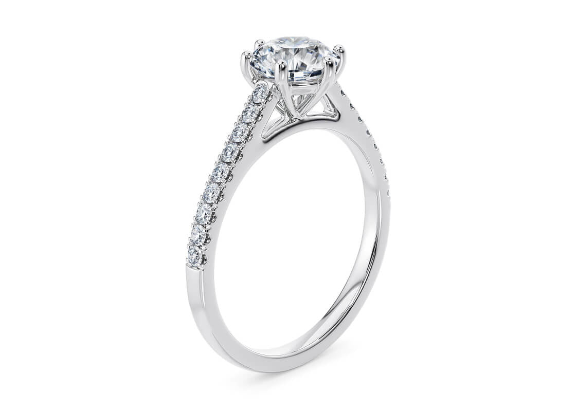 1477 Vintage Platinum Round Engagement Ring