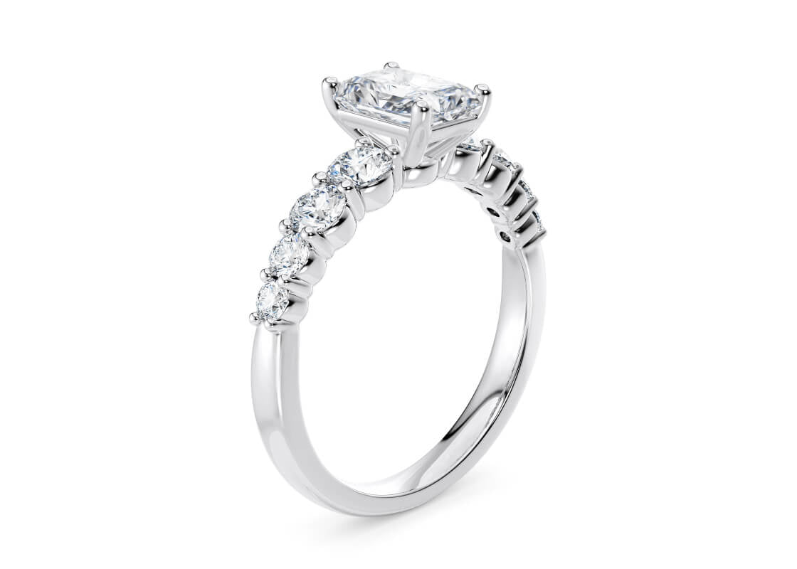 Lyra Diamond Band Platinum Radiant Engagement Ring