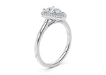 Minerva Halo Platinum Pear Engagement Ring