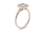Minerva Halo Rose Gold 18k Princess Engagement Ring
