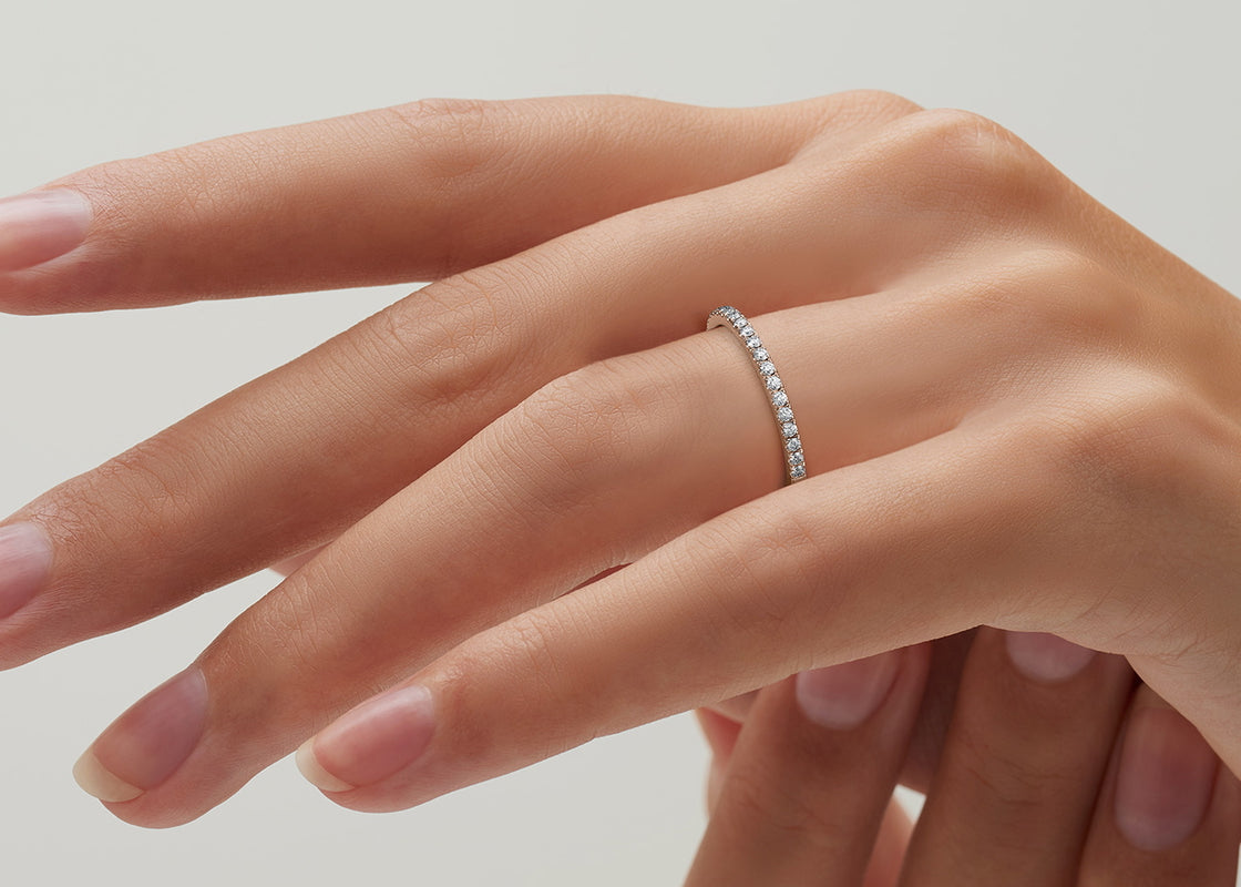 Vogue Lab Grown Rose Gold 18k Half Set Eternity Ring
