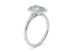 Minerva Halo Platinum Emerald Engagement Ring