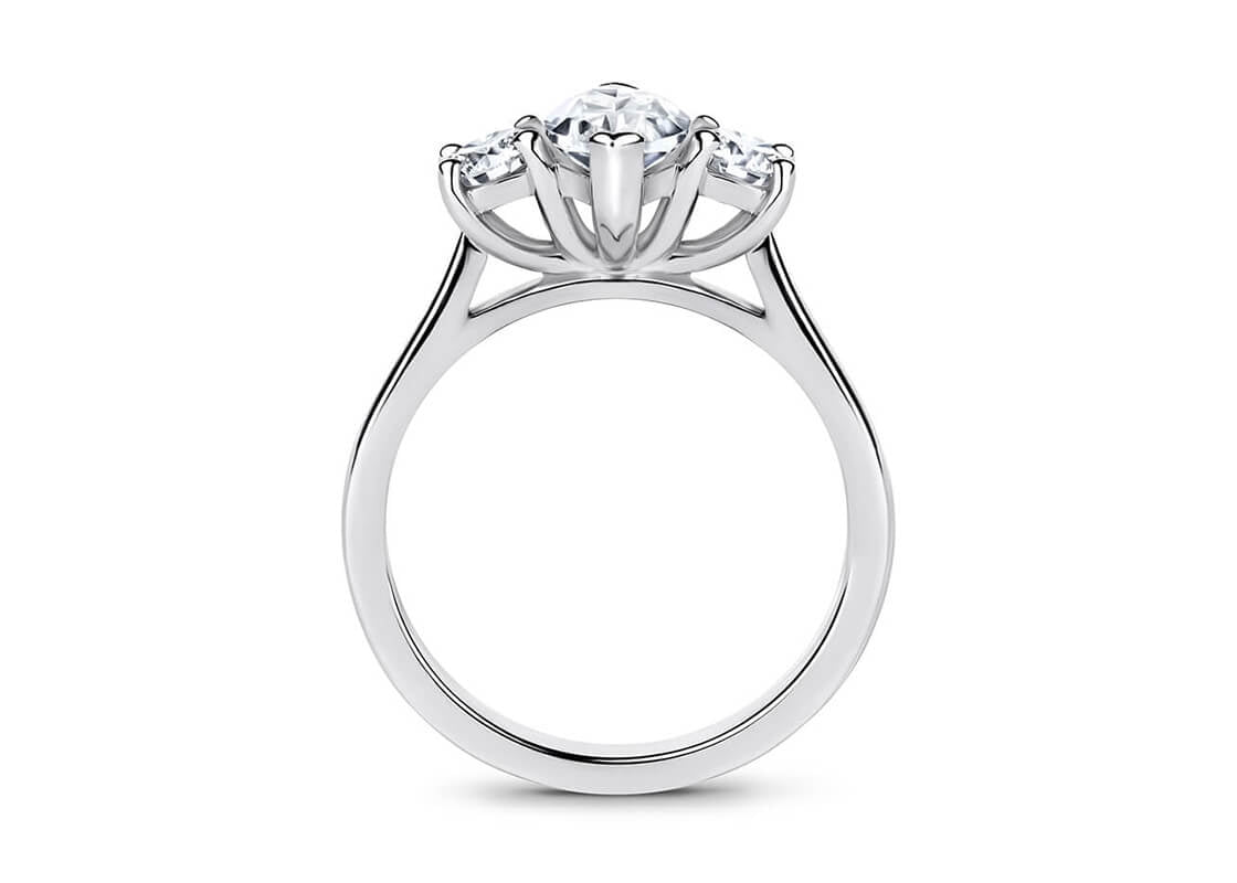 Roma Trilogy Platinum Marquise Engagement Ring