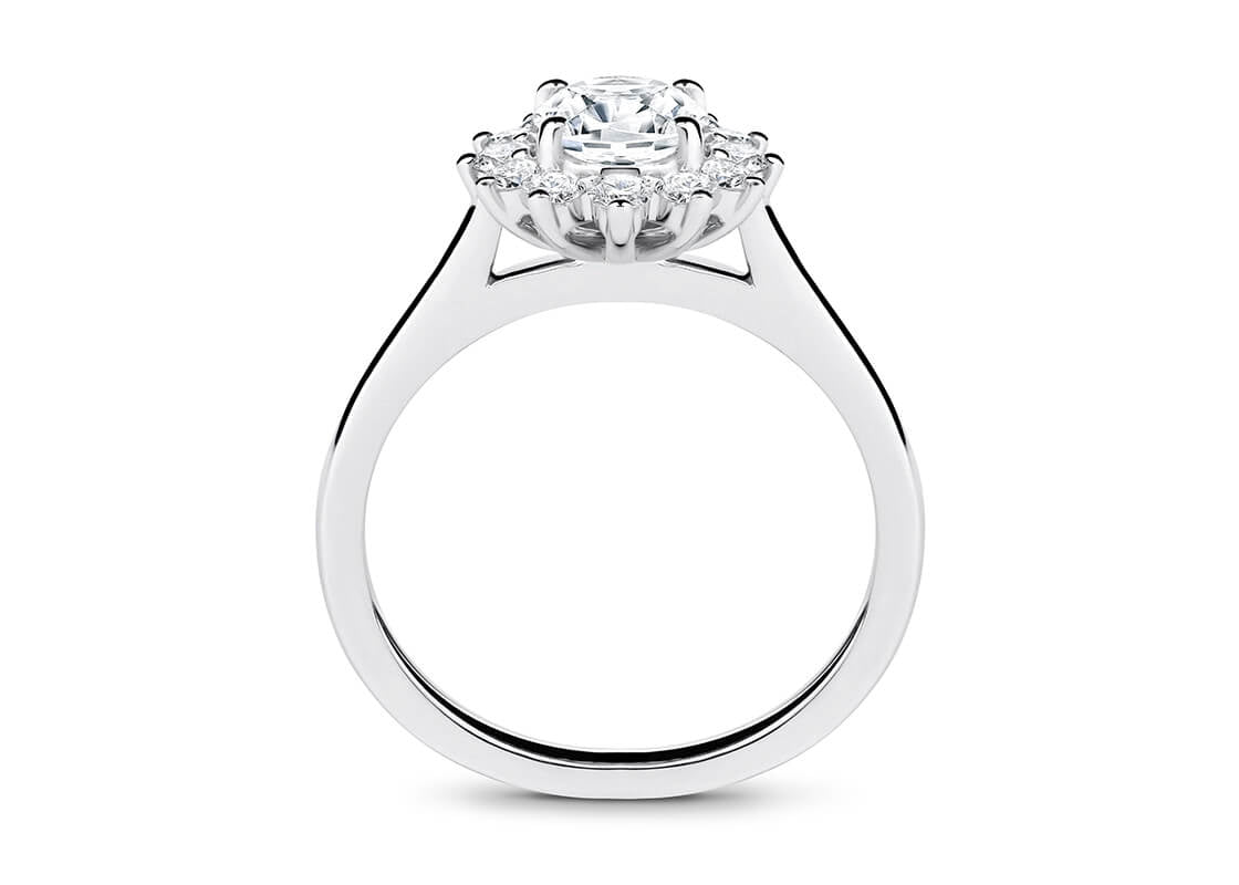 Edwardia Halo Platinum Oval Engagement Ring