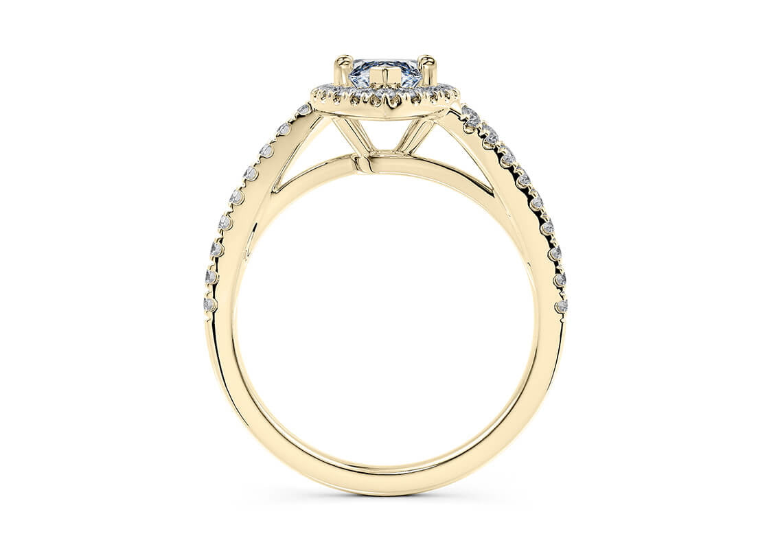Kew Halo Yellow Gold 18k Marquise Engagement Ring