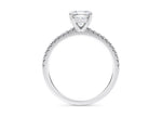 Aria Diamond Band Platinum Cushion Engagement Ring