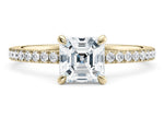 Aria Diamond Band Yellow Gold 18k Asscher Engagement Ring