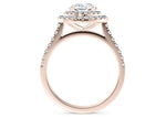 Empress Halo Rose Gold 18k Round Engagement Ring
