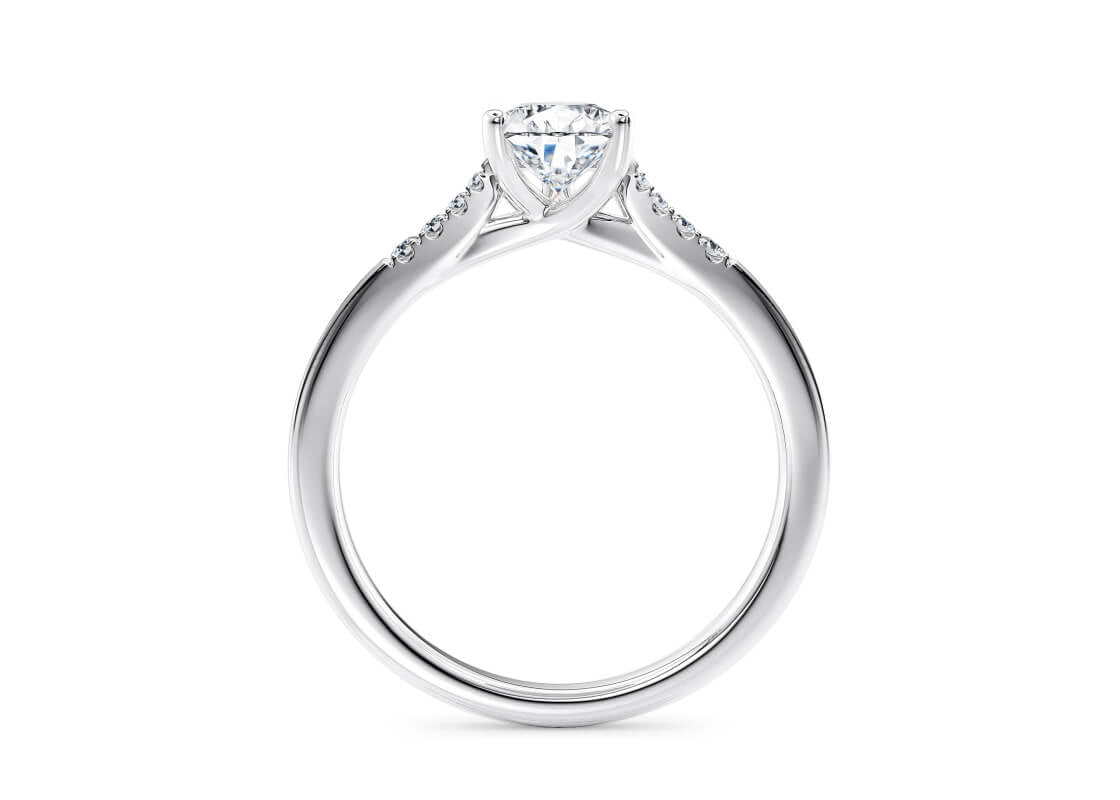 Thea Diamond Band Platinum Pear Engagement Ring