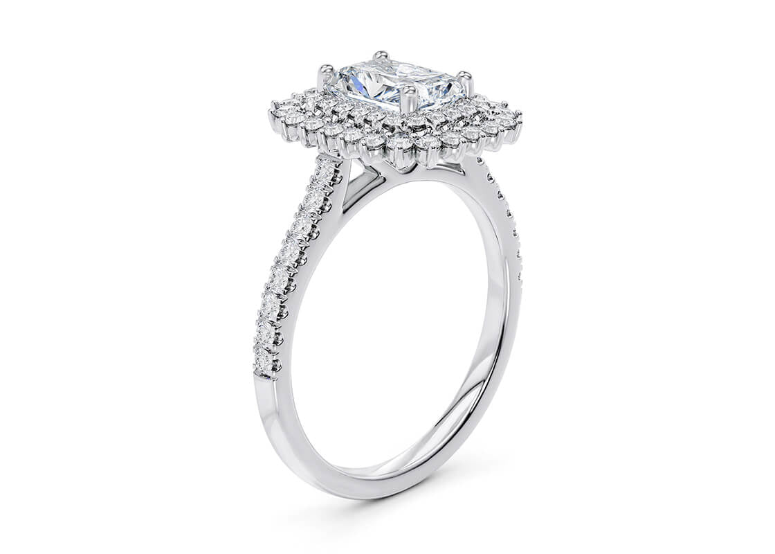 Berkeley Halo Platinum Radiant Engagement Ring