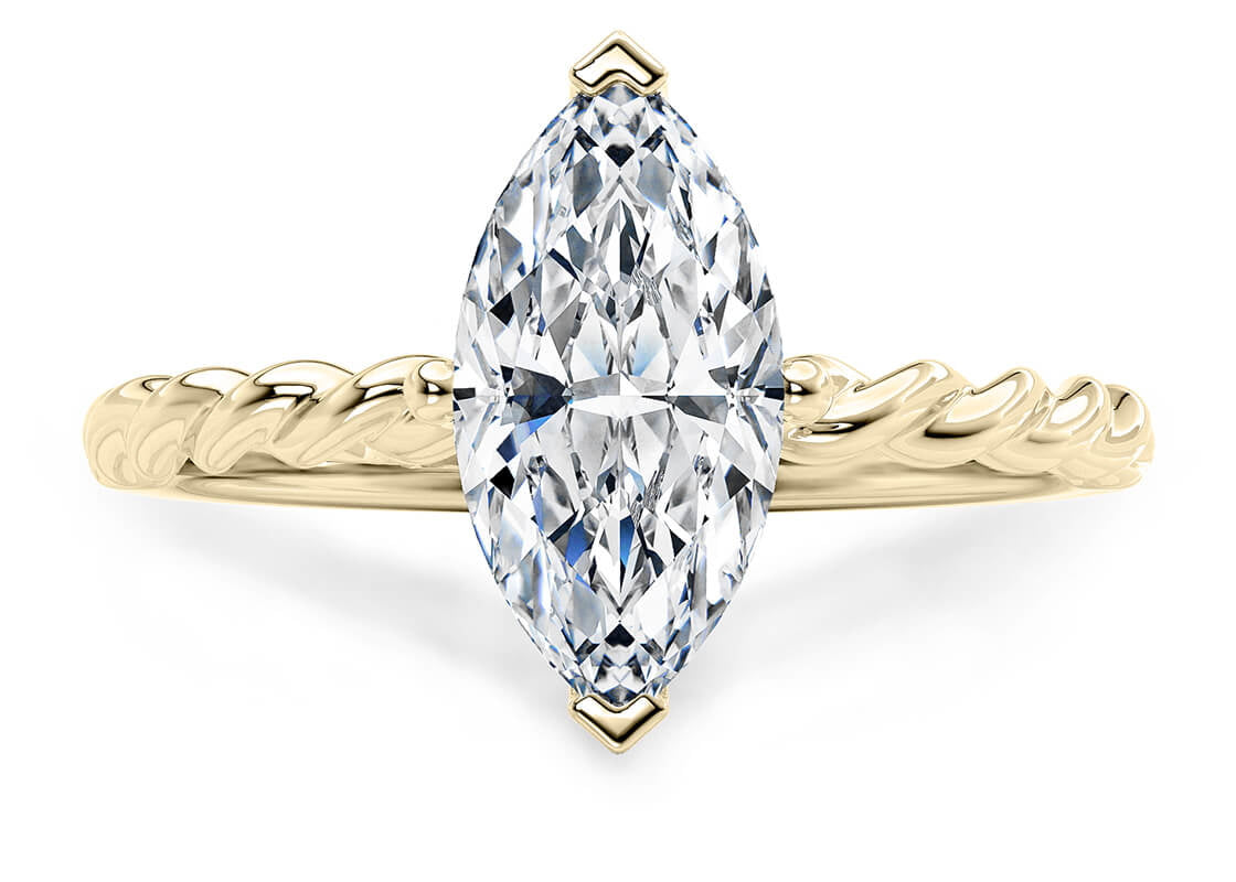 Ascot Solitaire Yellow Gold 18k Marquise Engagement Ring