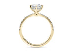 Asteria Compass Diamond Band Yellow Gold 18k Round Engagement Ring