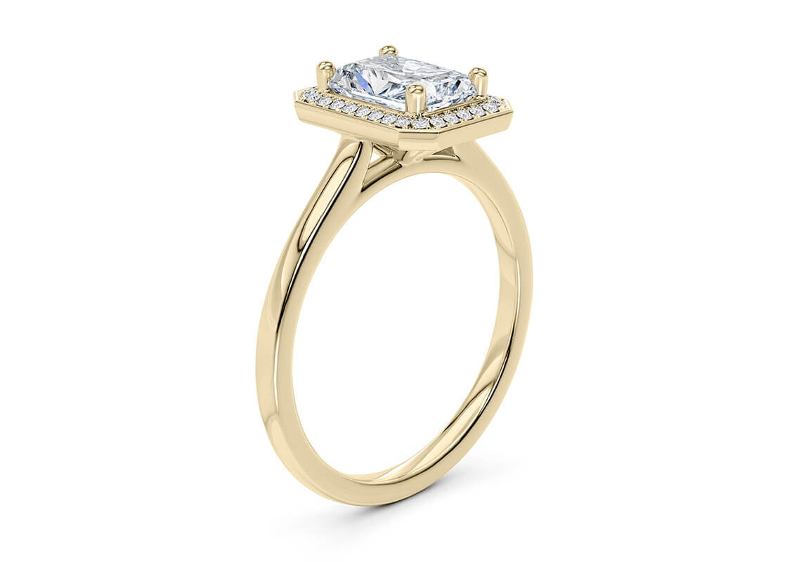 Minerva Halo Yellow Gold 18k Radiant Engagement Ring