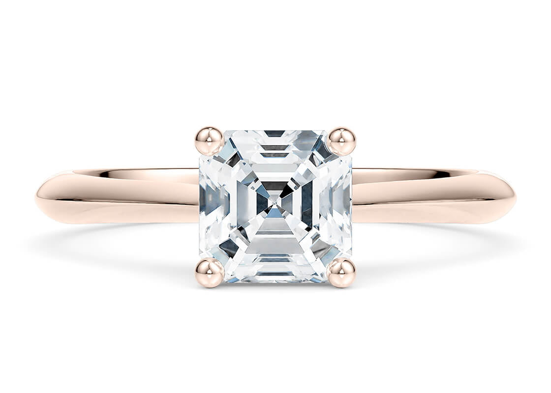 Iris Solitaire Rose Gold 18k Asscher Engagement Ring