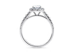 Medici Halo Platinum Oval Engagement Ring