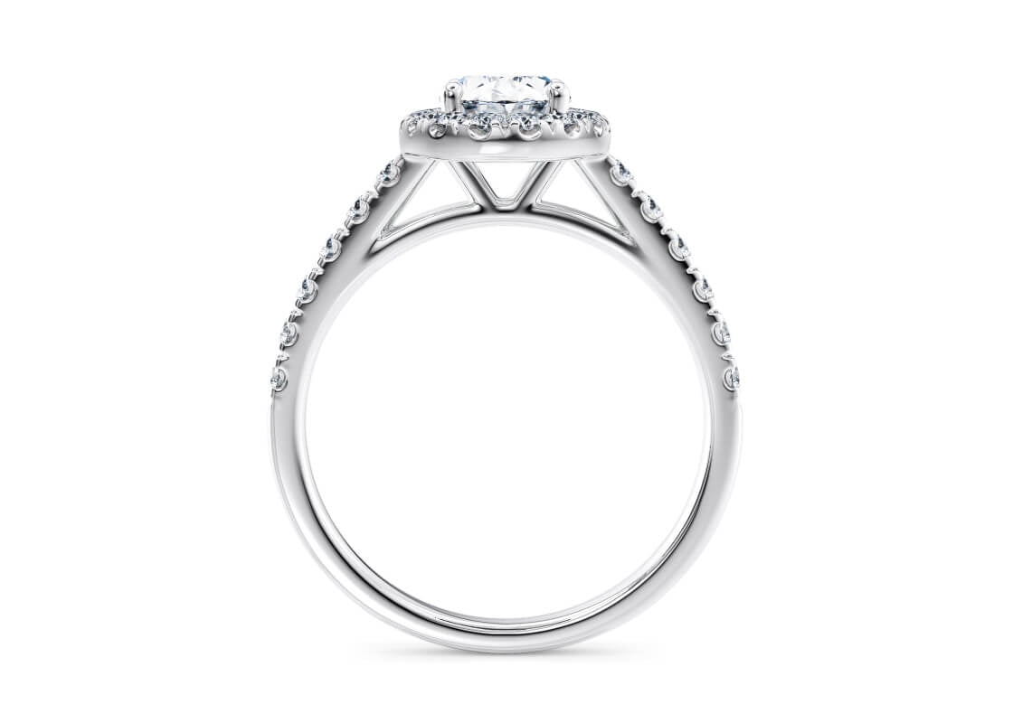 Medici Halo Platinum Oval Engagement Ring