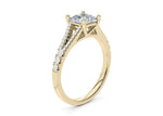 Oxford Diamond Band Yellow Gold 18k Princess Engagement Ring