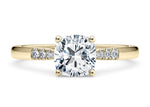 Thea Diamond Band Yellow Gold 18k Cushion Engagement Ring