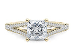 Oxford Diamond Band Yellow Gold 18k Princess Engagement Ring