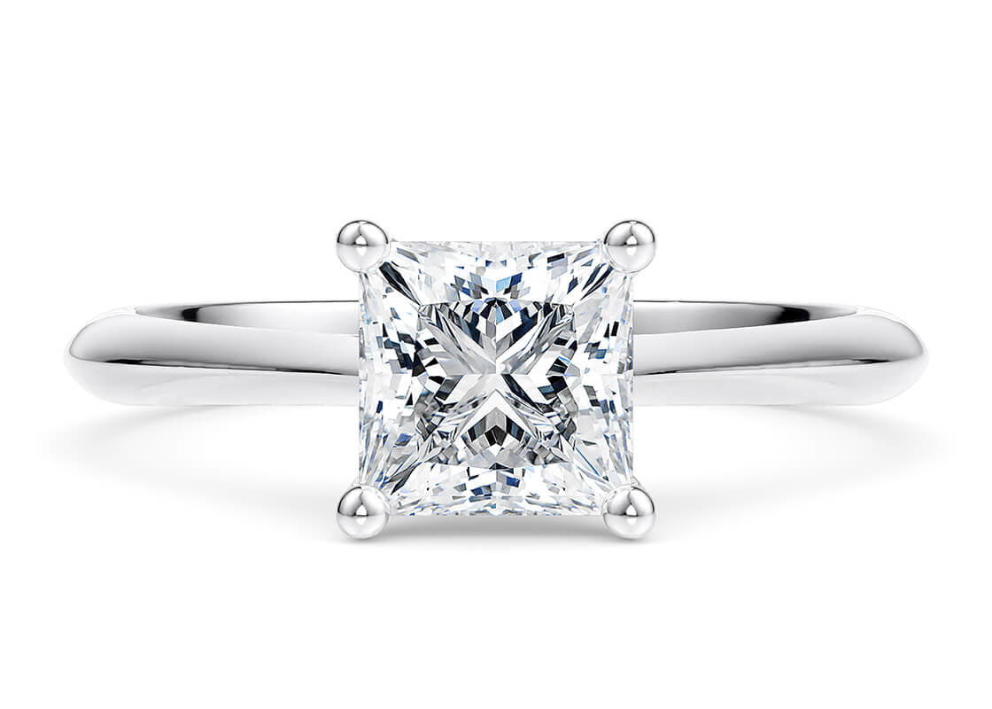Iris Solitaire Platinum Princess Engagement Ring