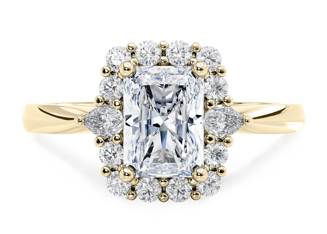 Hampstead Halo Yellow Gold 18k Radiant Engagement Ring