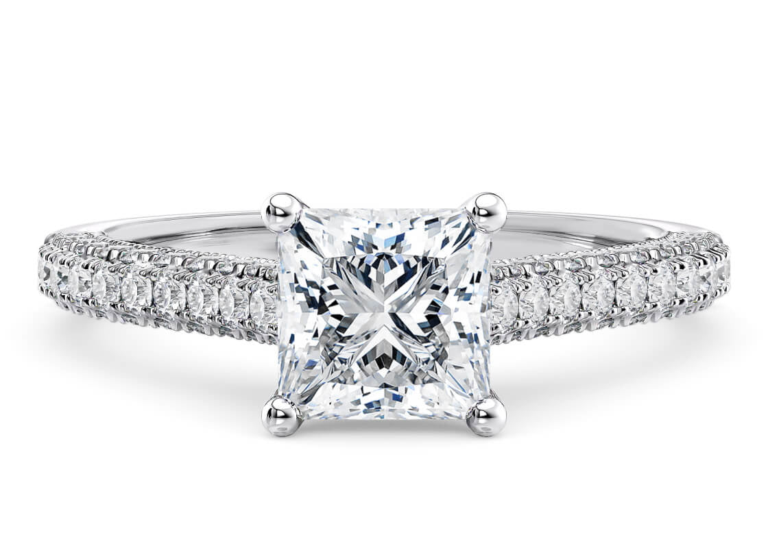 Bloomsbury Vintage Platinum Princess Engagement Ring