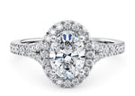 Battersea Halo Platinum Oval Engagement Ring