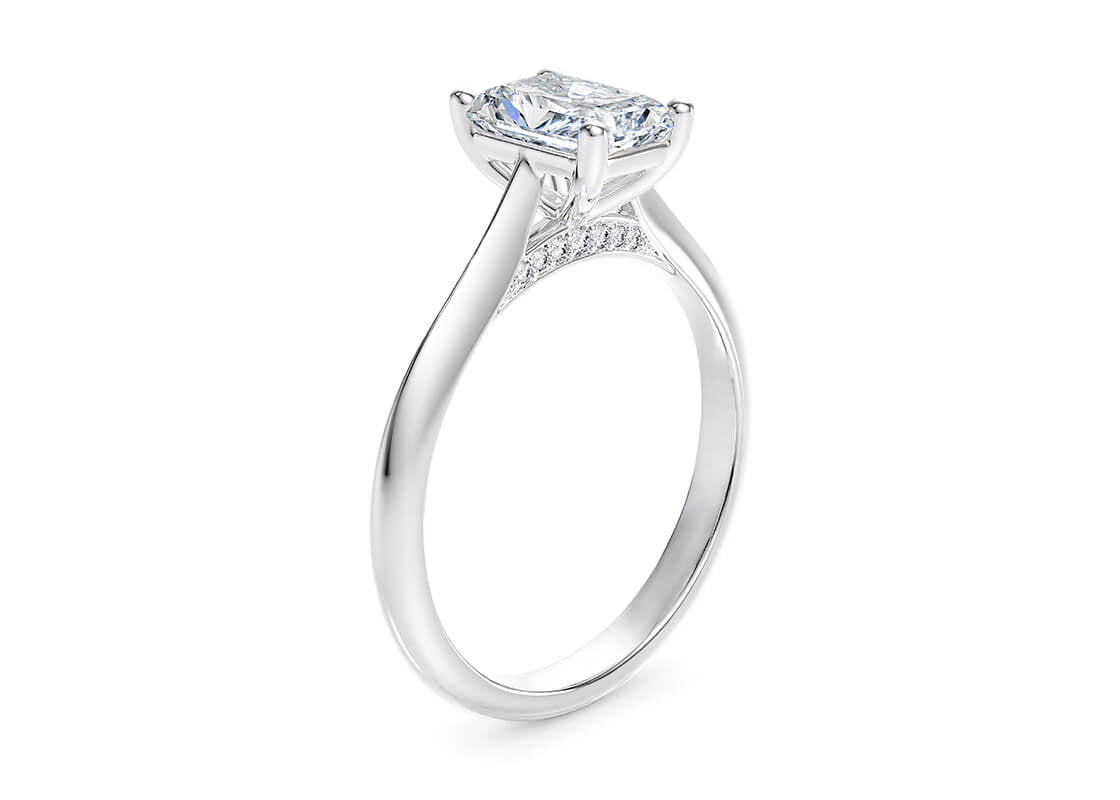 Iris Solitaire Platinum Radiant Engagement Ring