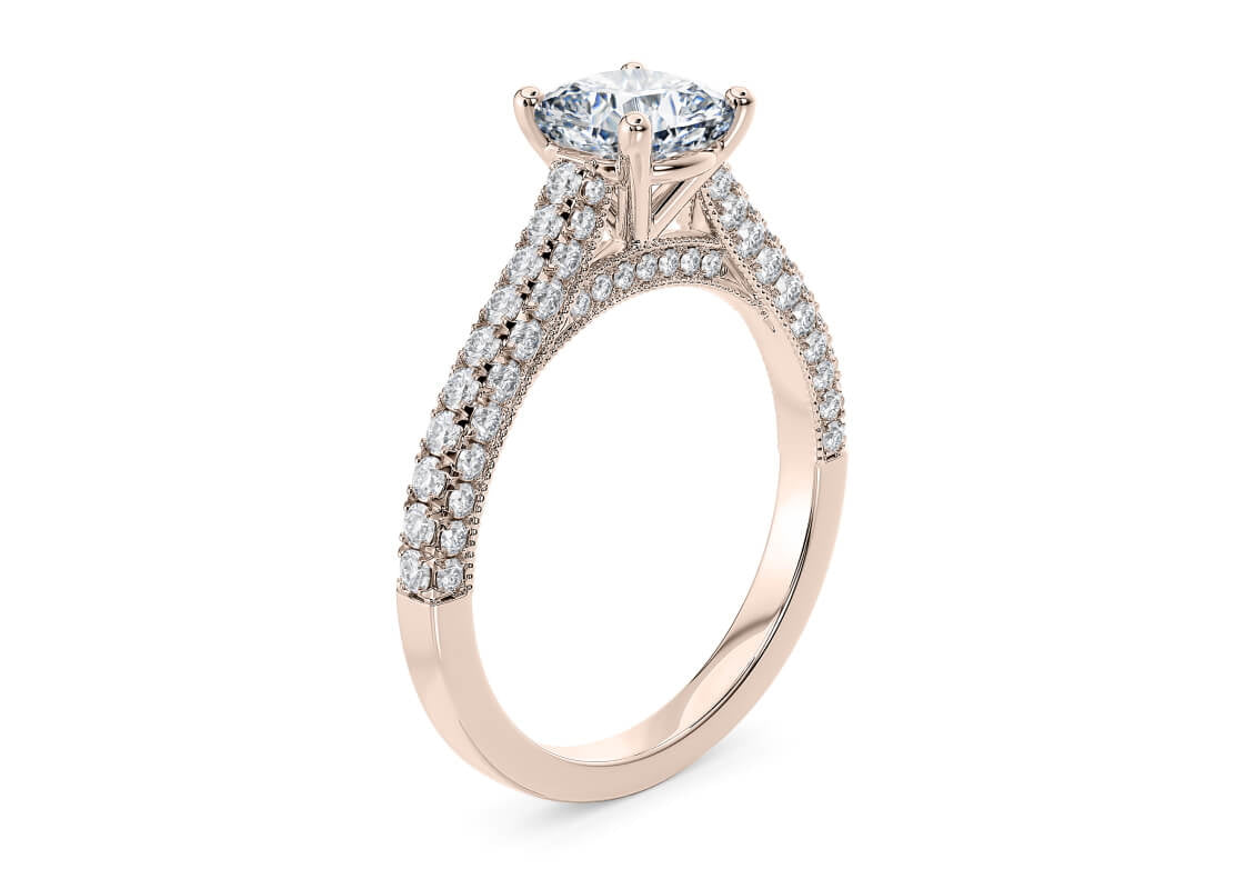 Bloomsbury Vintage Rose Gold 18k Cushion Engagement Ring