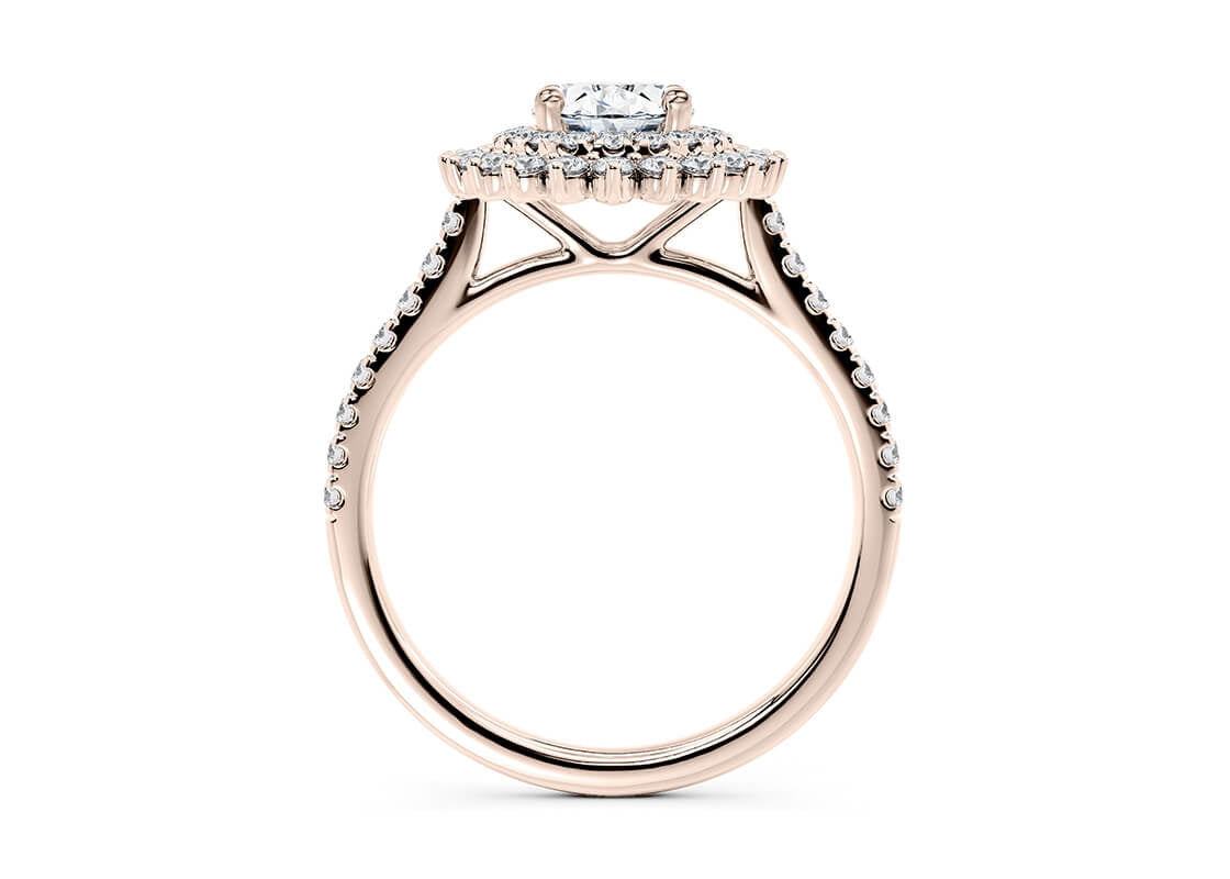 Berkeley Halo Rose Gold 18k Oval Engagement Ring