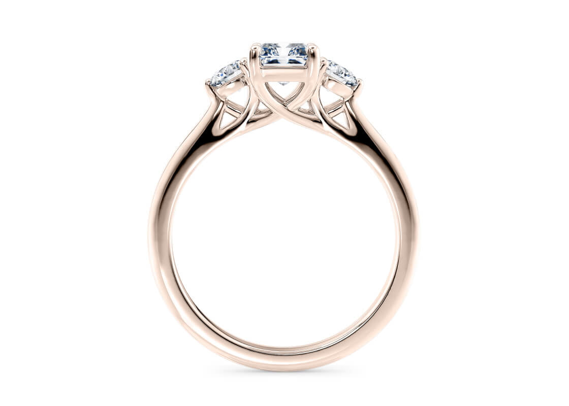 Valencia Trilogy Rose Gold 18k Radiant Engagement Ring