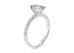 Aria Diamond Band Platinum Emerald Engagement Ring