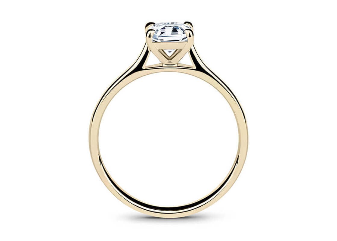 Contour Solitaire Yellow Gold 18k Asscher Engagement Ring