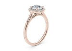 Minerva Halo Rose Gold 18k Round Engagement Ring