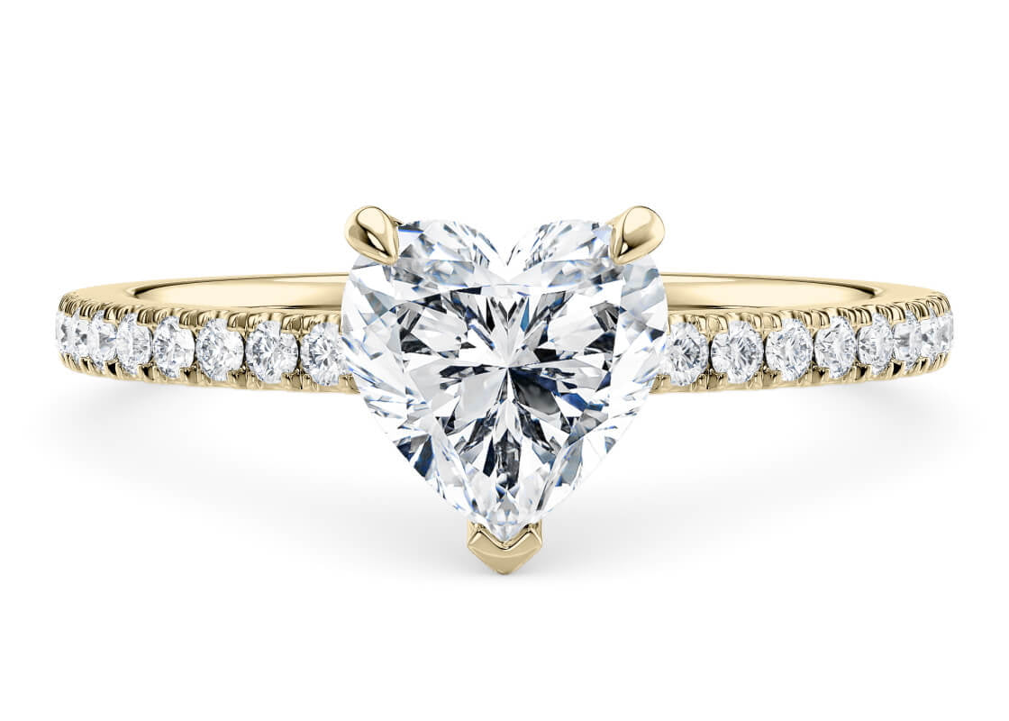 Aria Diamond Band Yellow Gold 18k Heart Engagement Ring