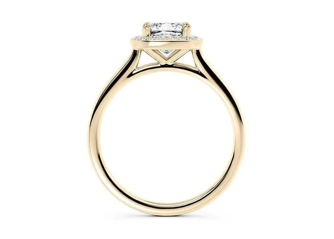 Minerva Halo Yellow Gold 18k Cushion Engagement Ring