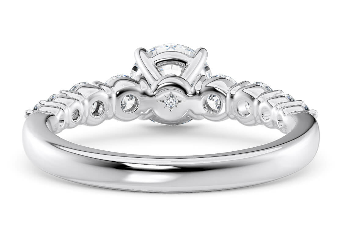 Lyra Diamond Band Platinum Round Engagement Ring