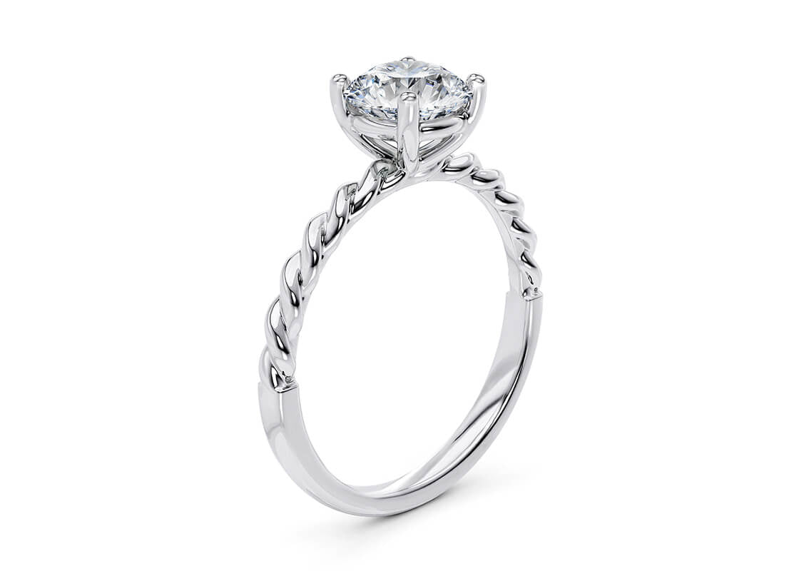 Ascot Solitaire Platinum Round Engagement Ring