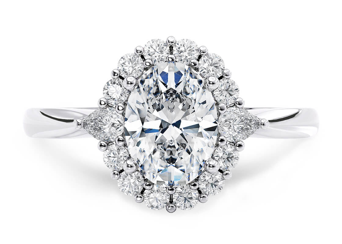 Hampstead Halo Platinum Oval Engagement Ring
