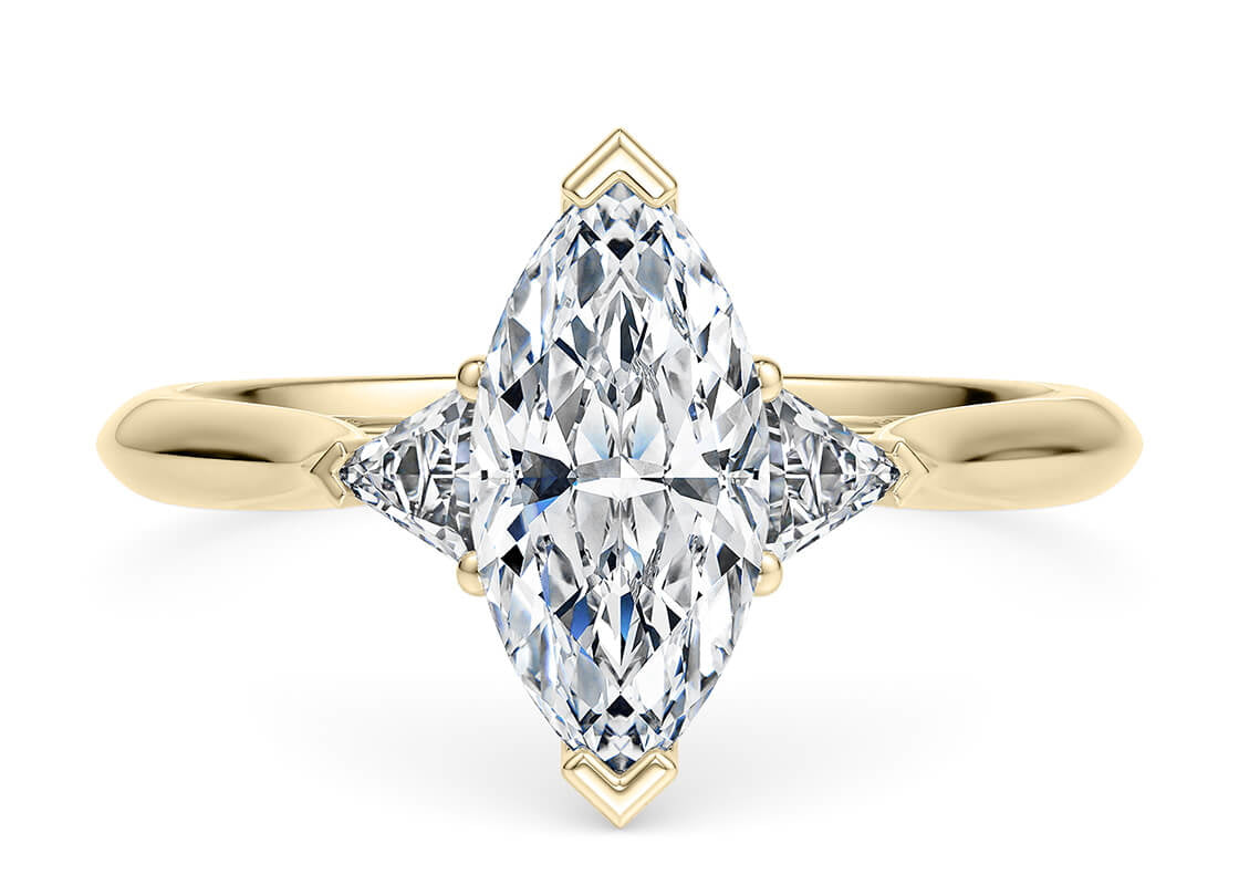 Paris Trilogy Yellow Gold 18k Marquise Engagement Ring