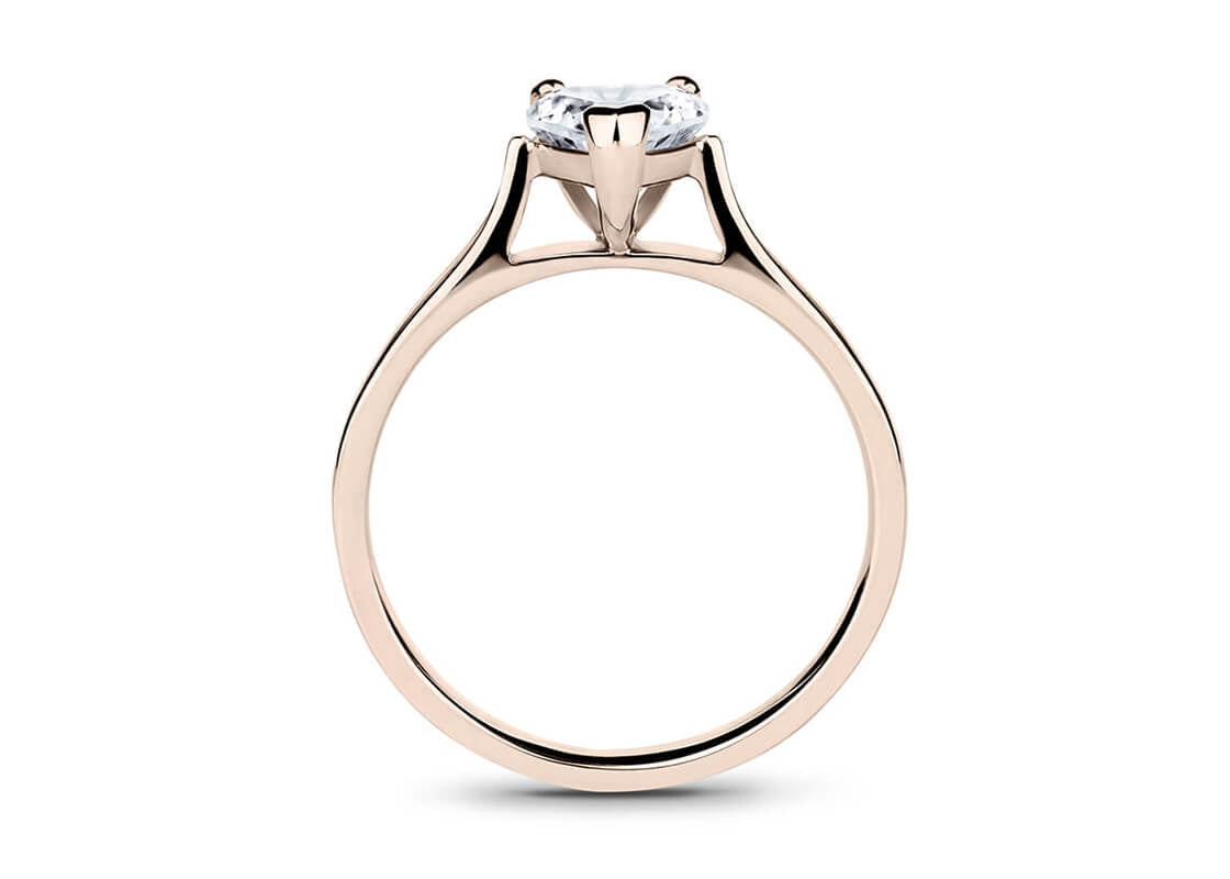Contour Solitaire Rose Gold 18k Heart Engagement Ring